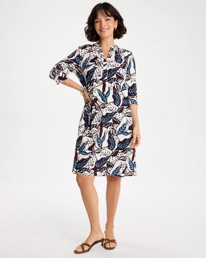 Chico's Poplin Cotton Popover Printed Dress