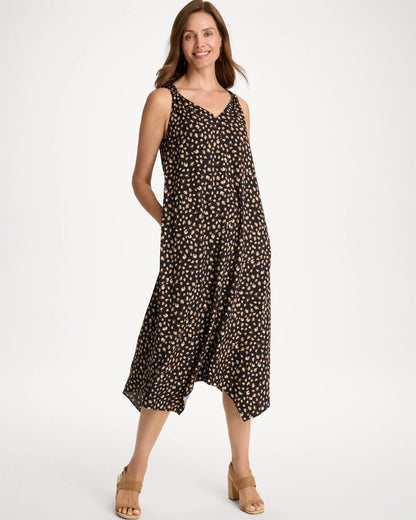 Chico's Rayon-Silk Asymmetrical Hem Dress