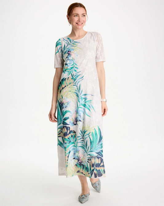 Chico's Jersey Knit Tropical Maxi Dress