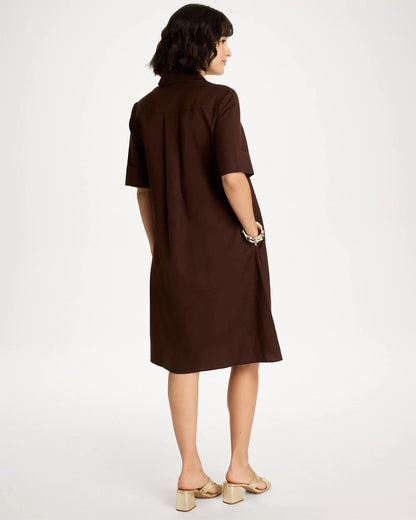 Chico's Embellished Linen Popover Dress