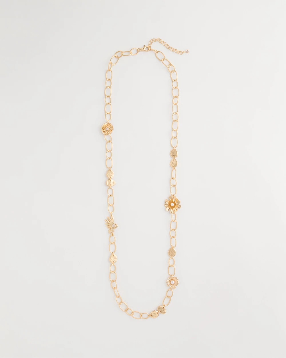 Chico's Flower Long Single-Strand Necklace