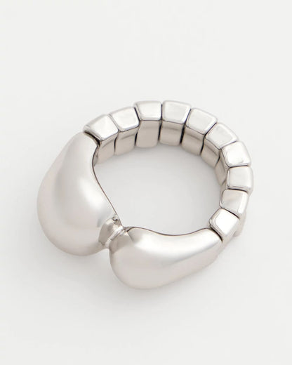 Chico's Curvy Silver Stretch Ring