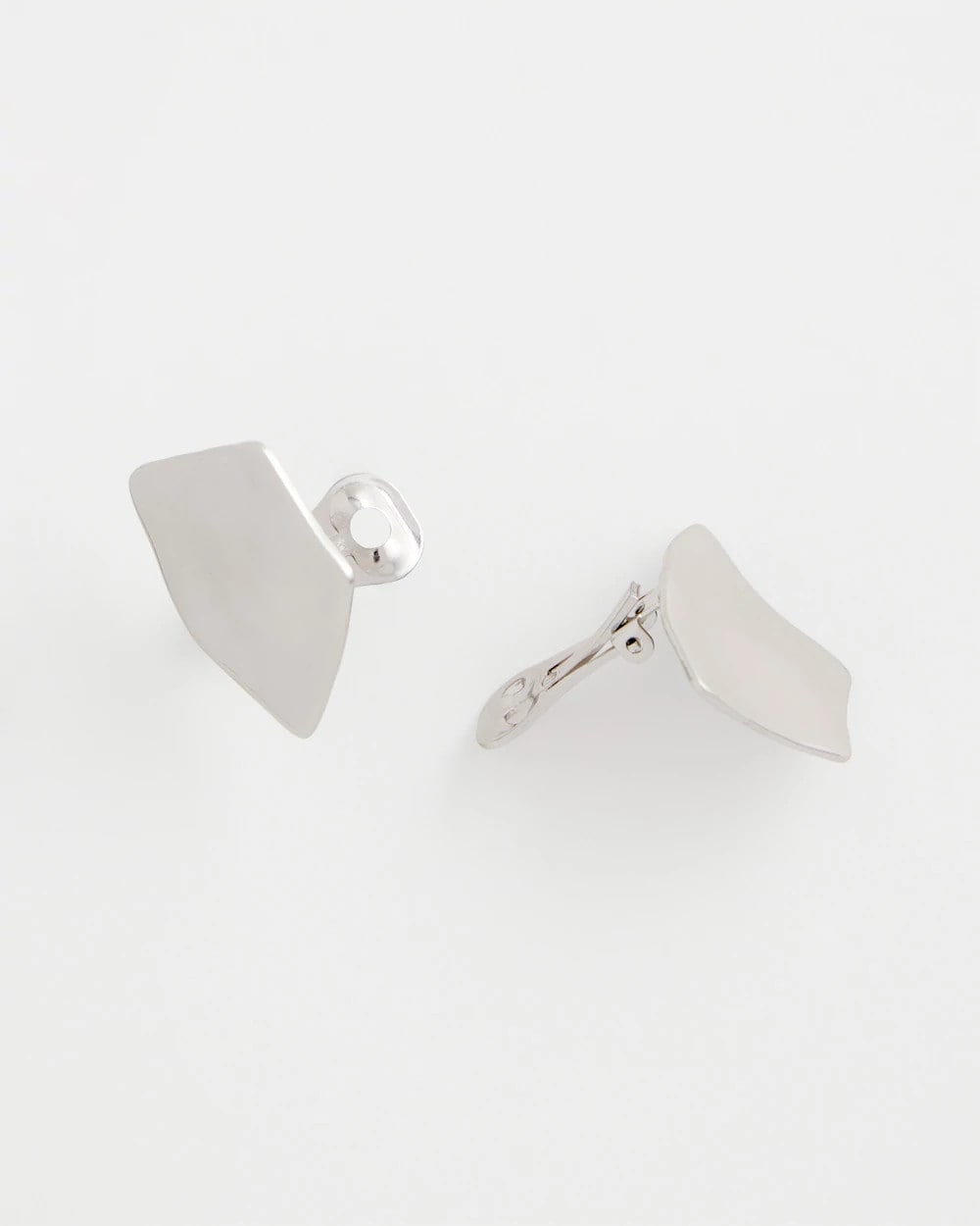 Chico's Silver Fan Clip On Earrings