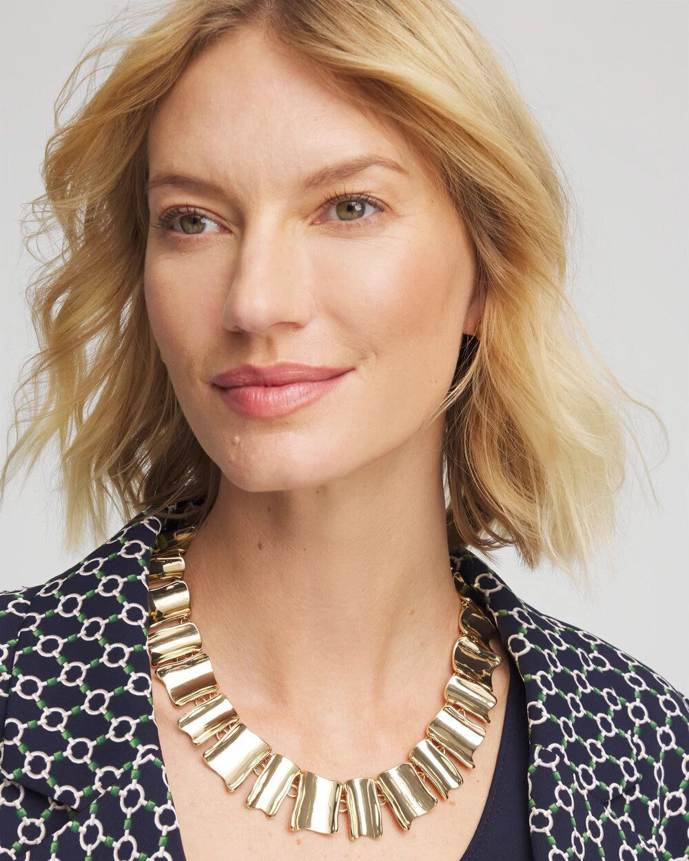 Chico's Gold Wave Collar Necklace