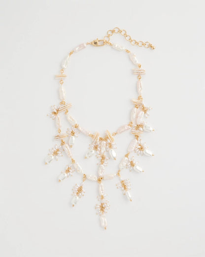 Chico's Chico's Originals Pearl Cluster Bib Necklace