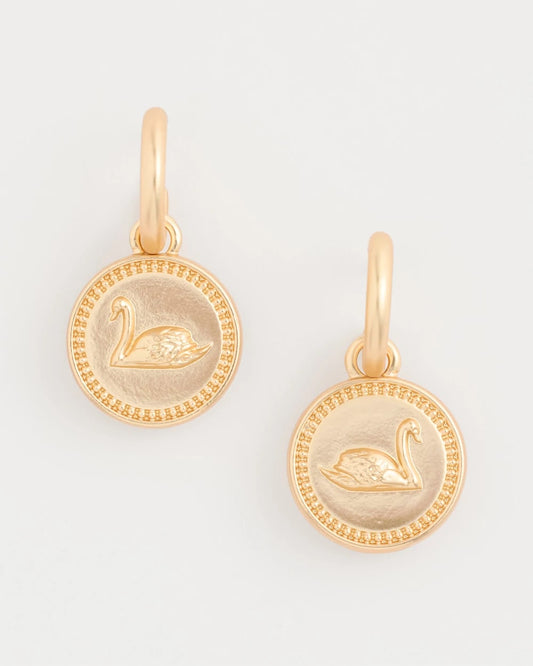 Chico's Swan Mini Charm Earrings