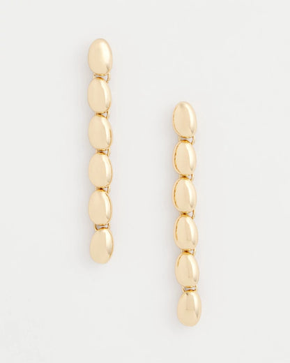 Chico's Gold Linear Bead Earrings
