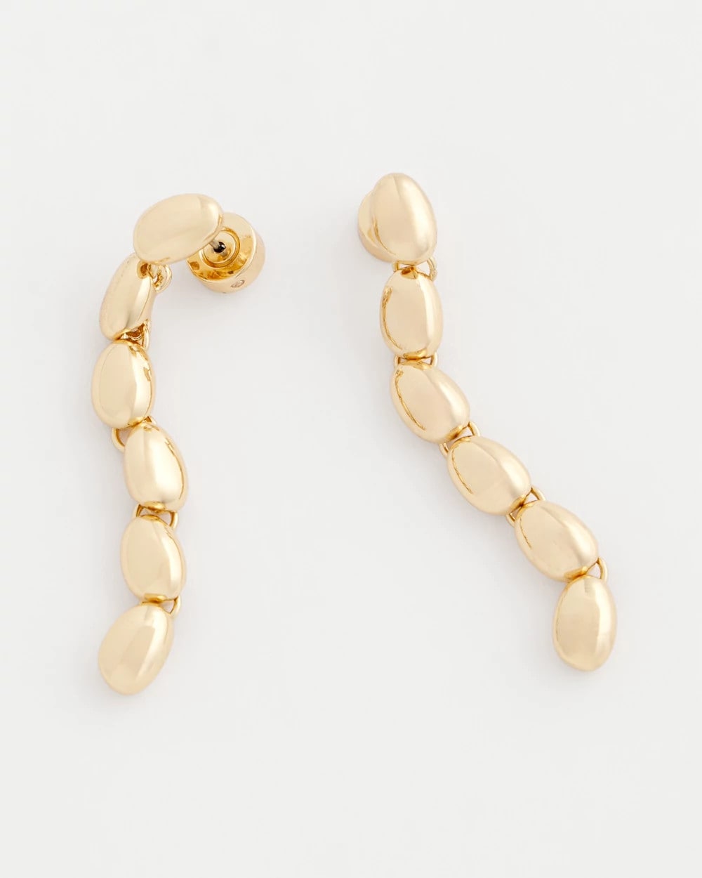 Chico's Gold Linear Bead Earrings