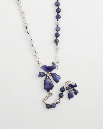 Chico's Blue Flower Long Y-Necklace