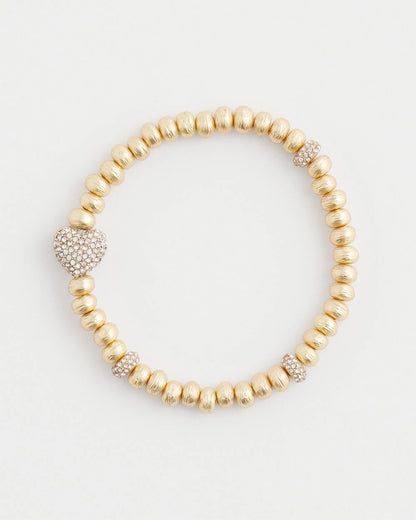 Chico's Gold Heart Stretch Bracelet