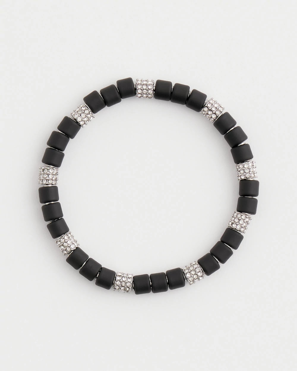Chico's Black Barrel Bead Stretch Bracelet