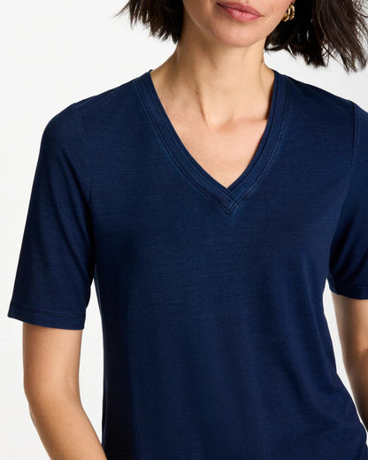Chico's Cotton Slub V-Neck Tee