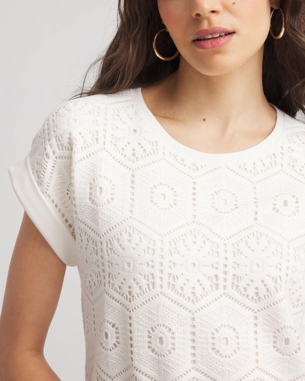 Chico's Crocheted Cotton-Blend Shirt