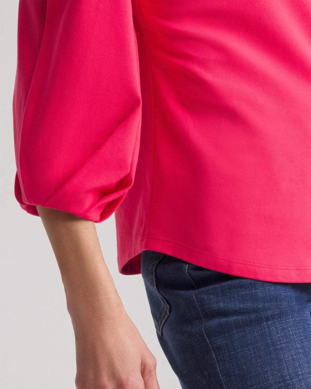 Chico's Cotton Tuck Sleeve Tee