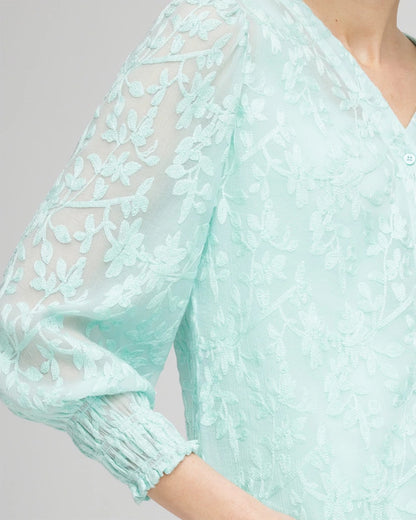 Chico's Floral Soutache V-Neck Blouse