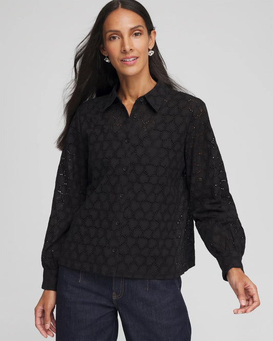 Chico's Heart Eyelet Shirt