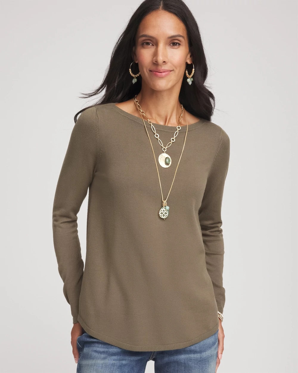 Chico's Ella Bateau Pullover Sweater