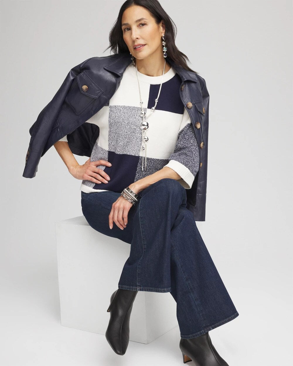 Chico's Dolman Sleeve Pullover Sweater