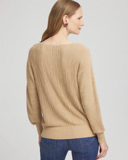 Chico's Textured Zebra Print Dolman Sleeve Sweater