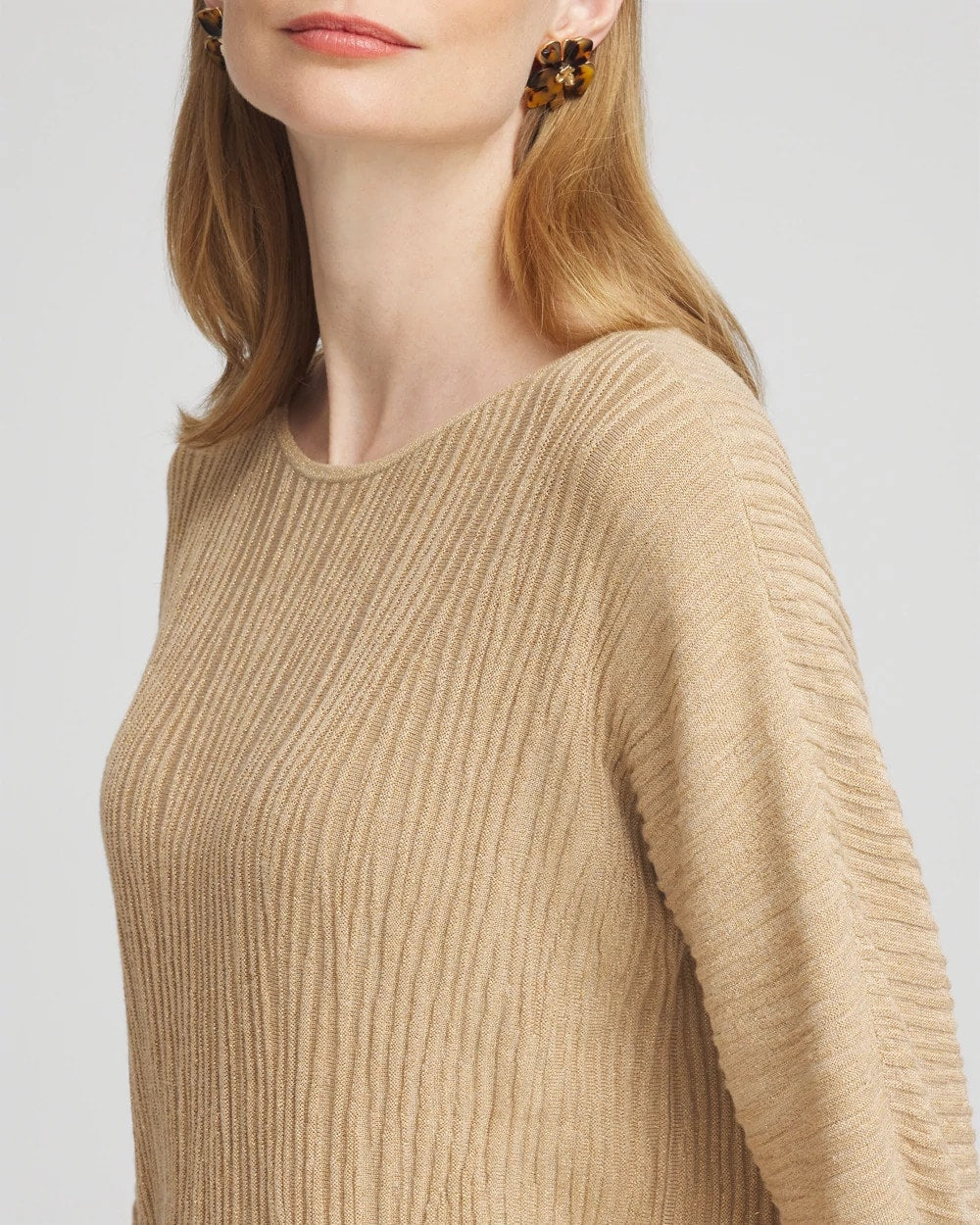Chico's Textured Zebra Print Dolman Sleeve Sweater