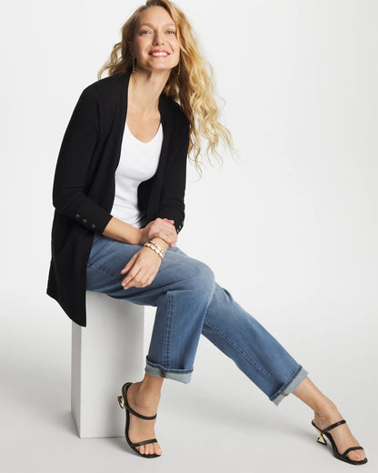 Chico's Ella Ottoman-Trim Cardigan