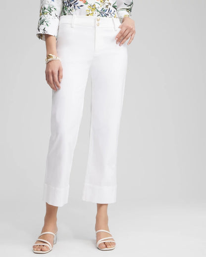 Chico's Trapunto Straight Leg Cropped Pants