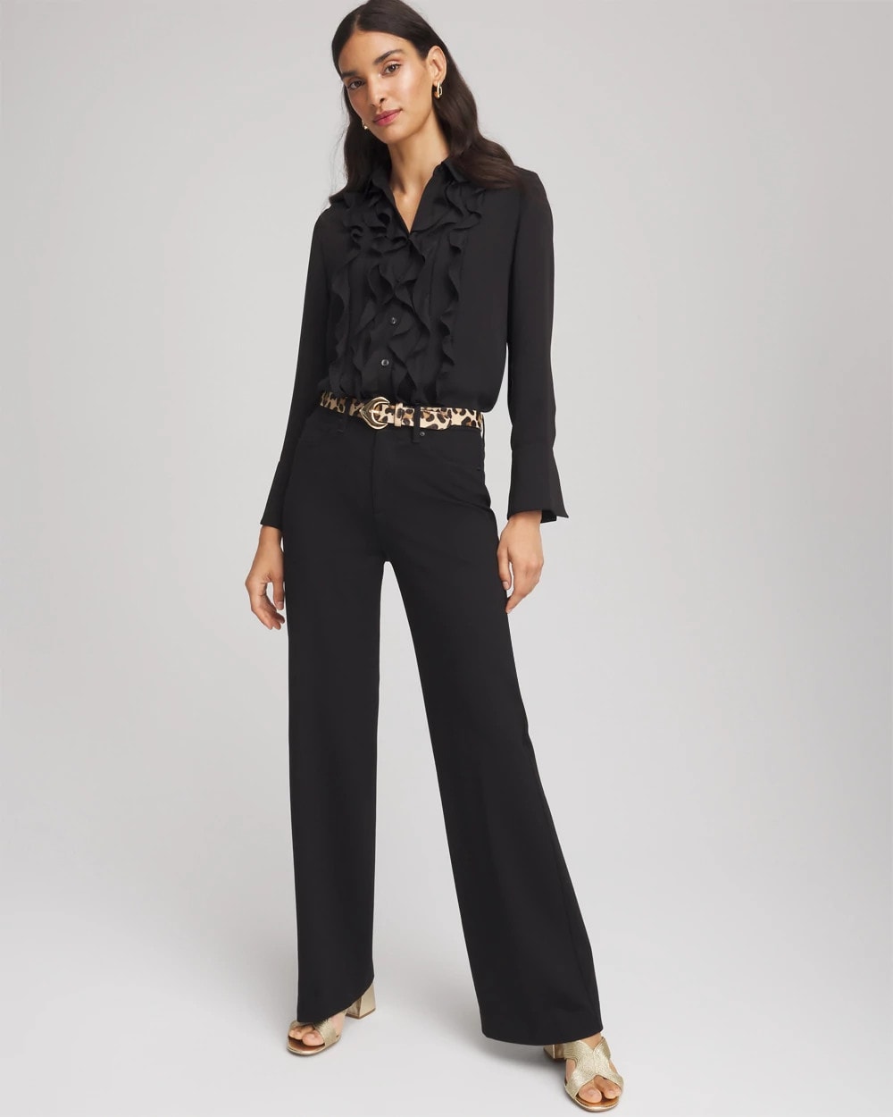 Chico's Five-Pocket Wide-Leg Ponte Pants
