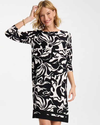 Chico's Jersey Knit Boatneck Shift Dress