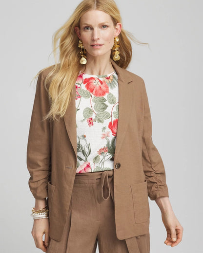 Chico's Linen Stretch Blazer