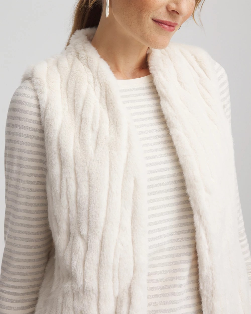 Chico's Elongated Faux Fur Vest