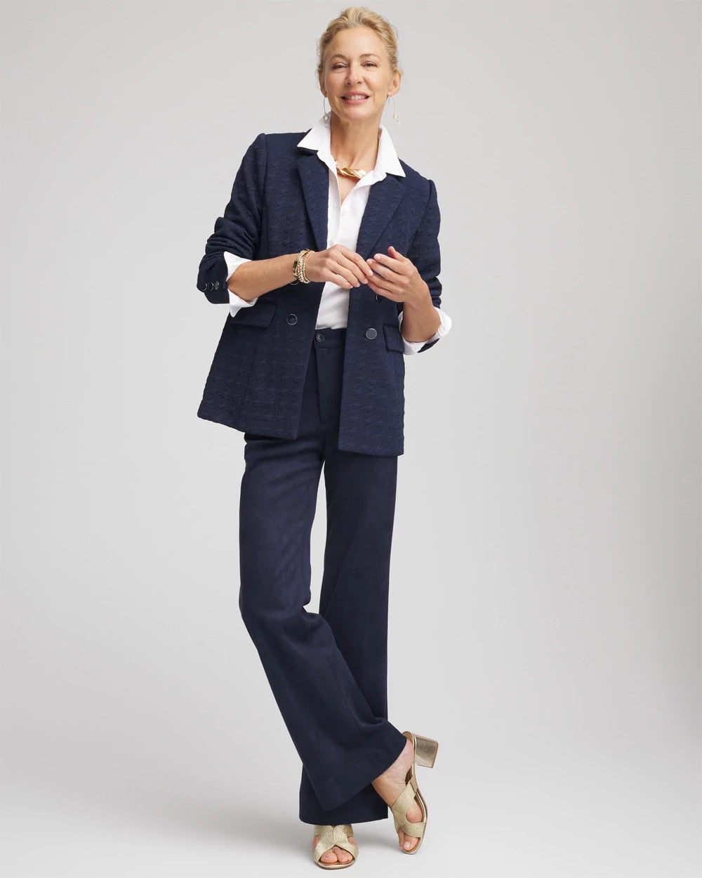 Chico's Textured Single-Breasted Knit Blazer