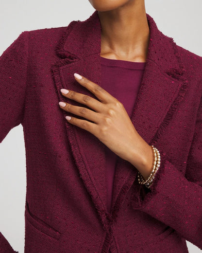 Chico's Tweed Fringe Blazer