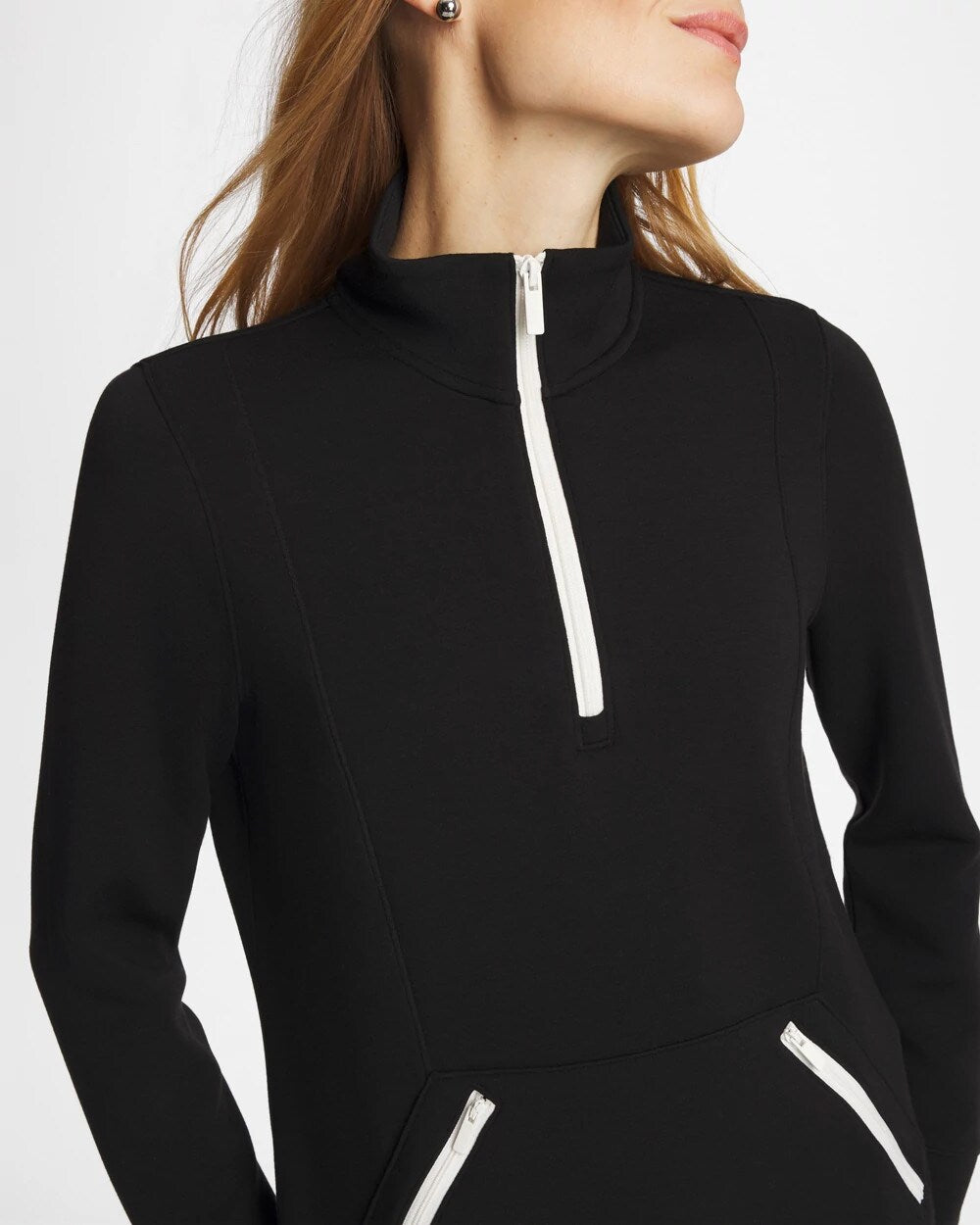Chico's Zenergy® Soft Contrast Half Zip Pullover