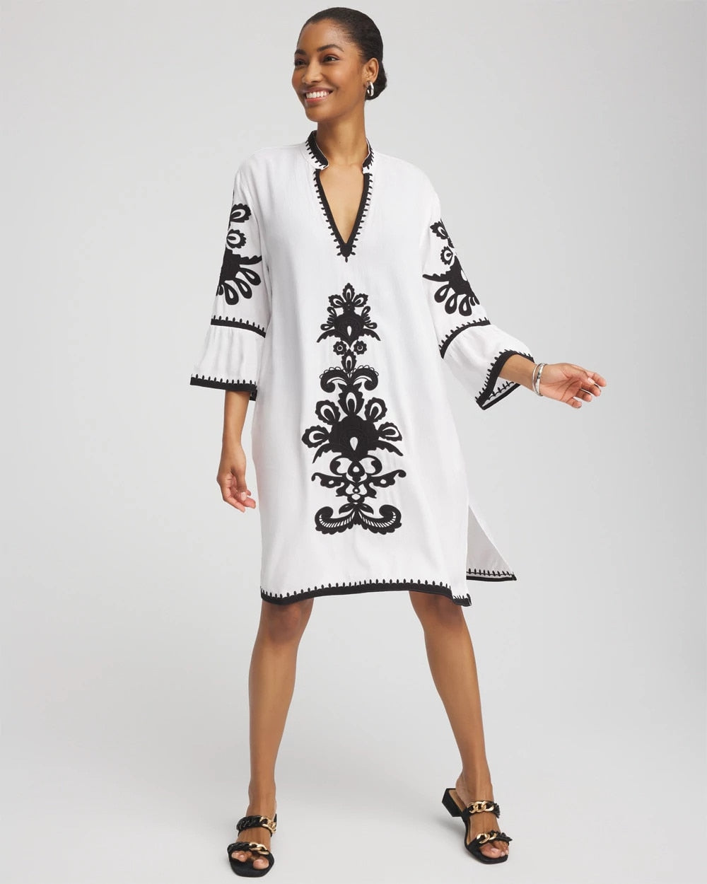 Chico's Embroidered Beach Swimsuit Cover Up