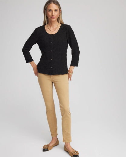 Chico's Textured Scoopneck Cardigan