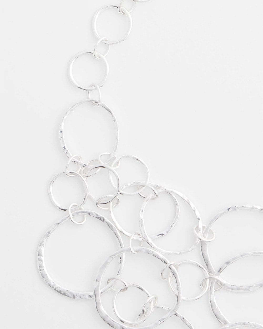 Chico's Short Silvertone Multi-Strand Link Necklace