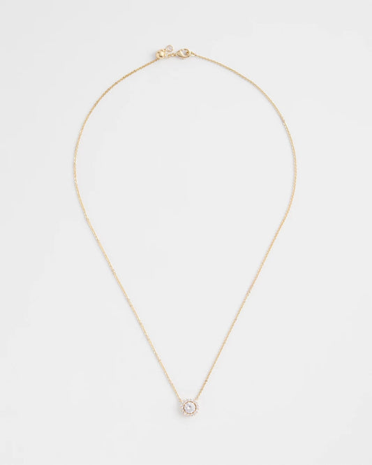 Chico's Gold Tone Drop Stone Necklace