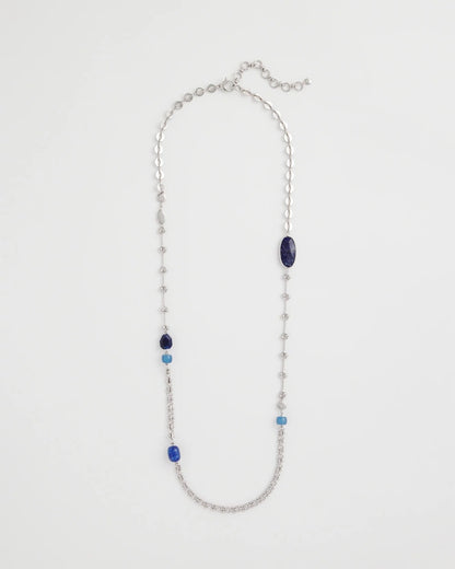 Chico's Blue Accent Long Single Strand Necklace