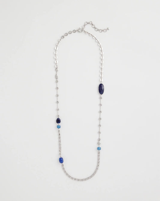 Chico's Blue Accent Long Single Strand Necklace