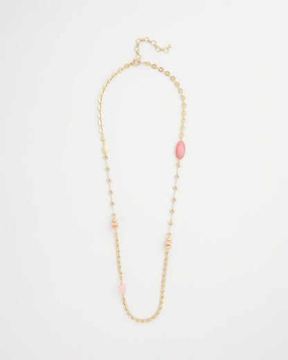 Chico's Pink Accent Long Single Strand Necklace