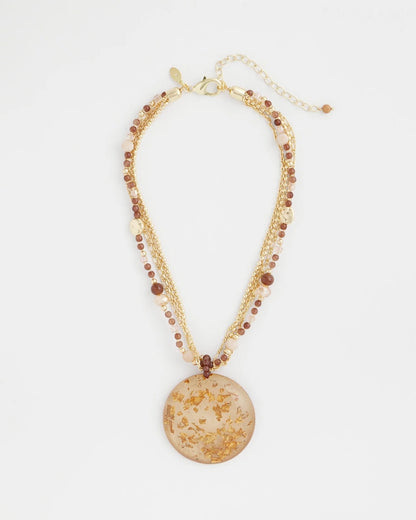 Chico's Gold Foil Pendant Necklace