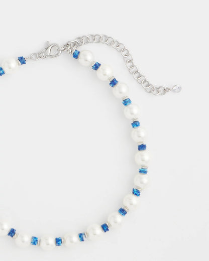 Chico's Short Pearl Blue Necklace