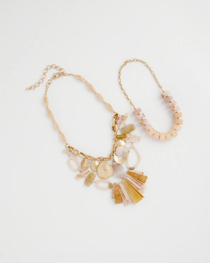 Chico's Chico's Originals Neutral Stone Bib Necklace