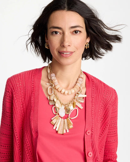 Chico's Chico's Originals Neutral Stone Bib Necklace