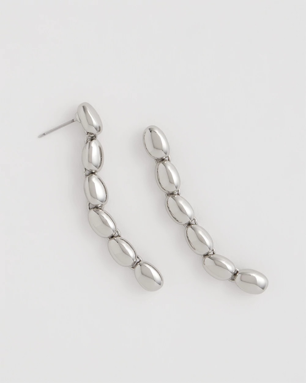 Chico's Silver Linear Bead Earrings