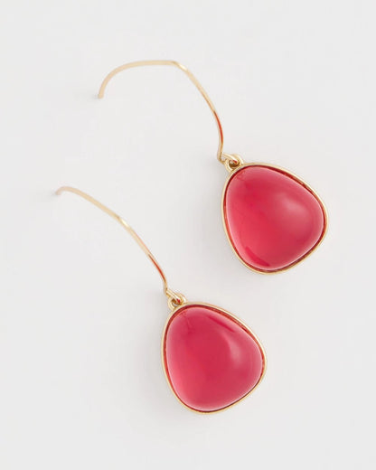 Chico's Pink Teardrop Threader Earrings