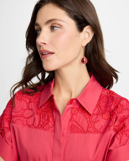Chico's Pink Teardrop Threader Earrings